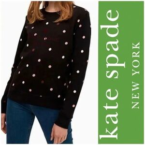 Kate Spade New York Broome Street Bakery Black & Pink Dot Logo Sweatshirt